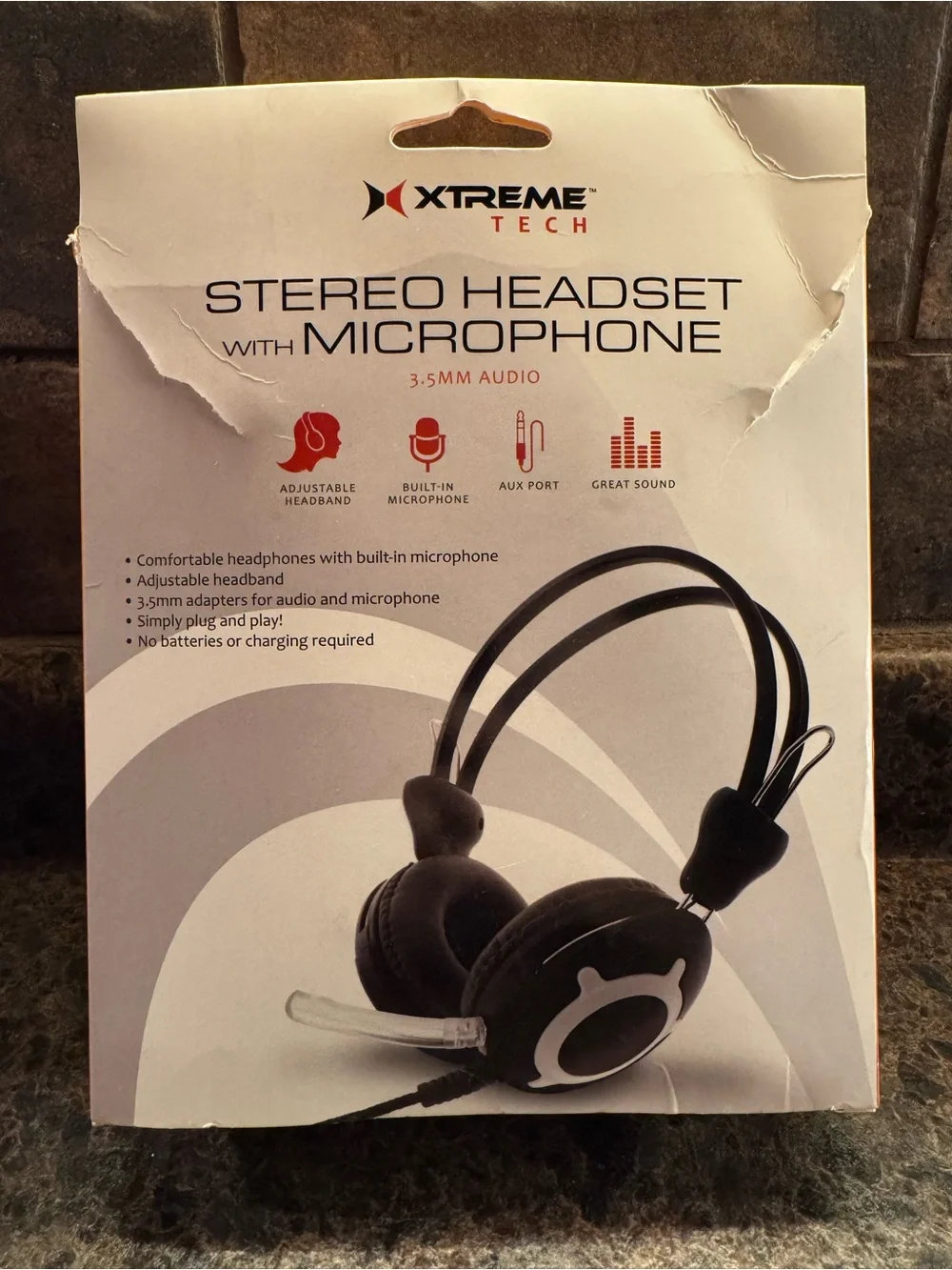 Black Stereo Headset with Microphone